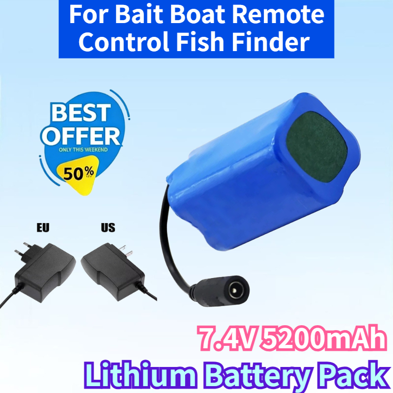 Fish Finder Charger - بطارية ليثيوم بوليمر جديدة 18650 بجهد