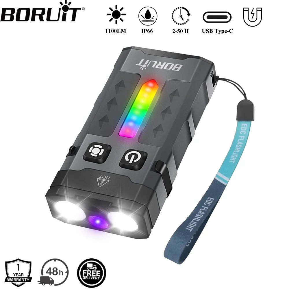 Fishing Light - BORUiT EV20 1100LM EDC UV المفاتيح