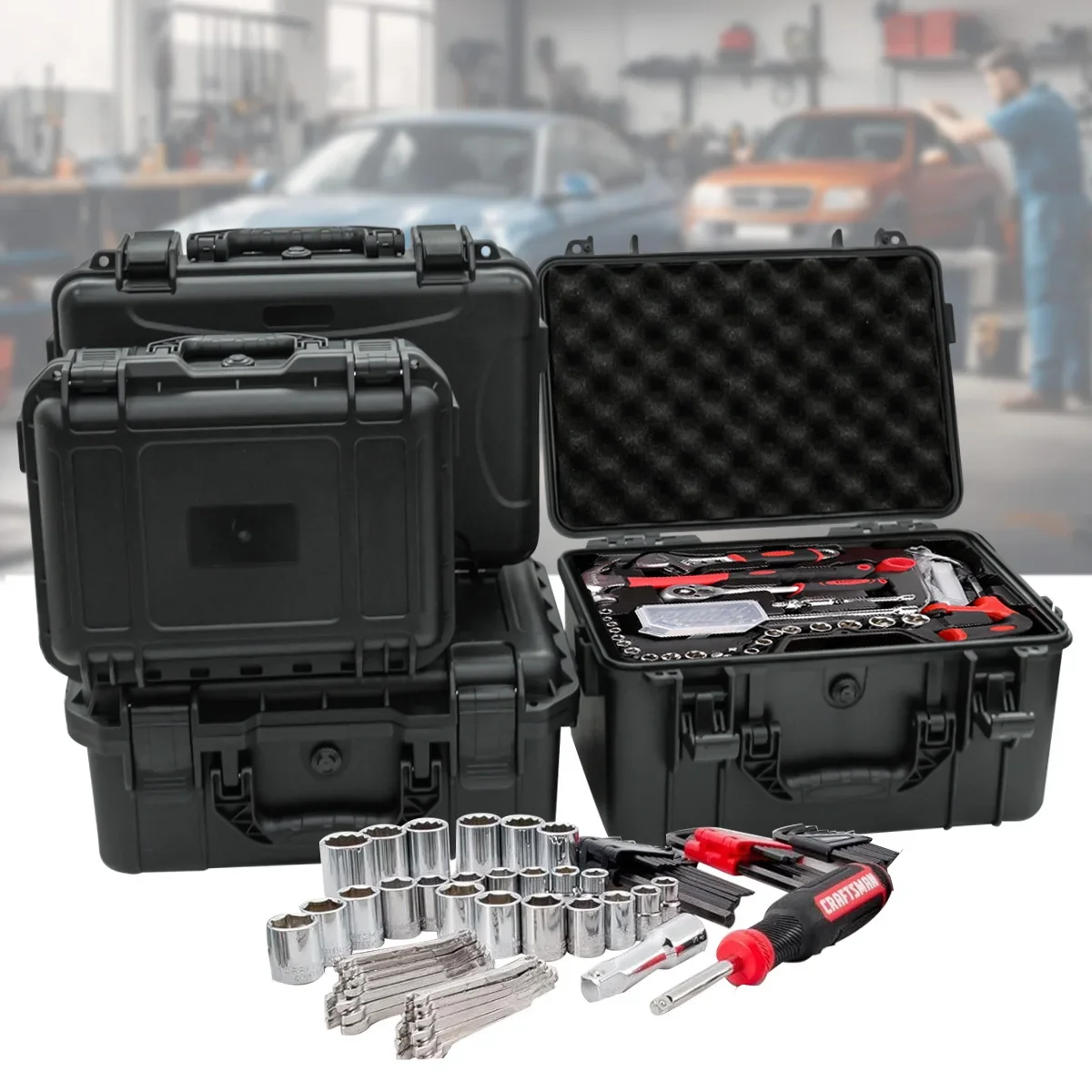 Fish Finder Case - 1 صندوق أدوات محمول مع إدخال