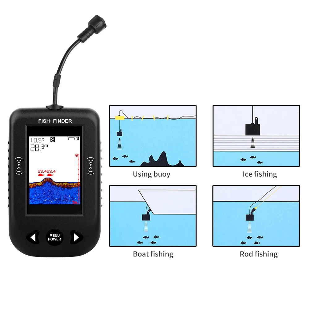 إنذار 100 متر المحمولة السونار - مراجعة Fish Finder Portable وسعره