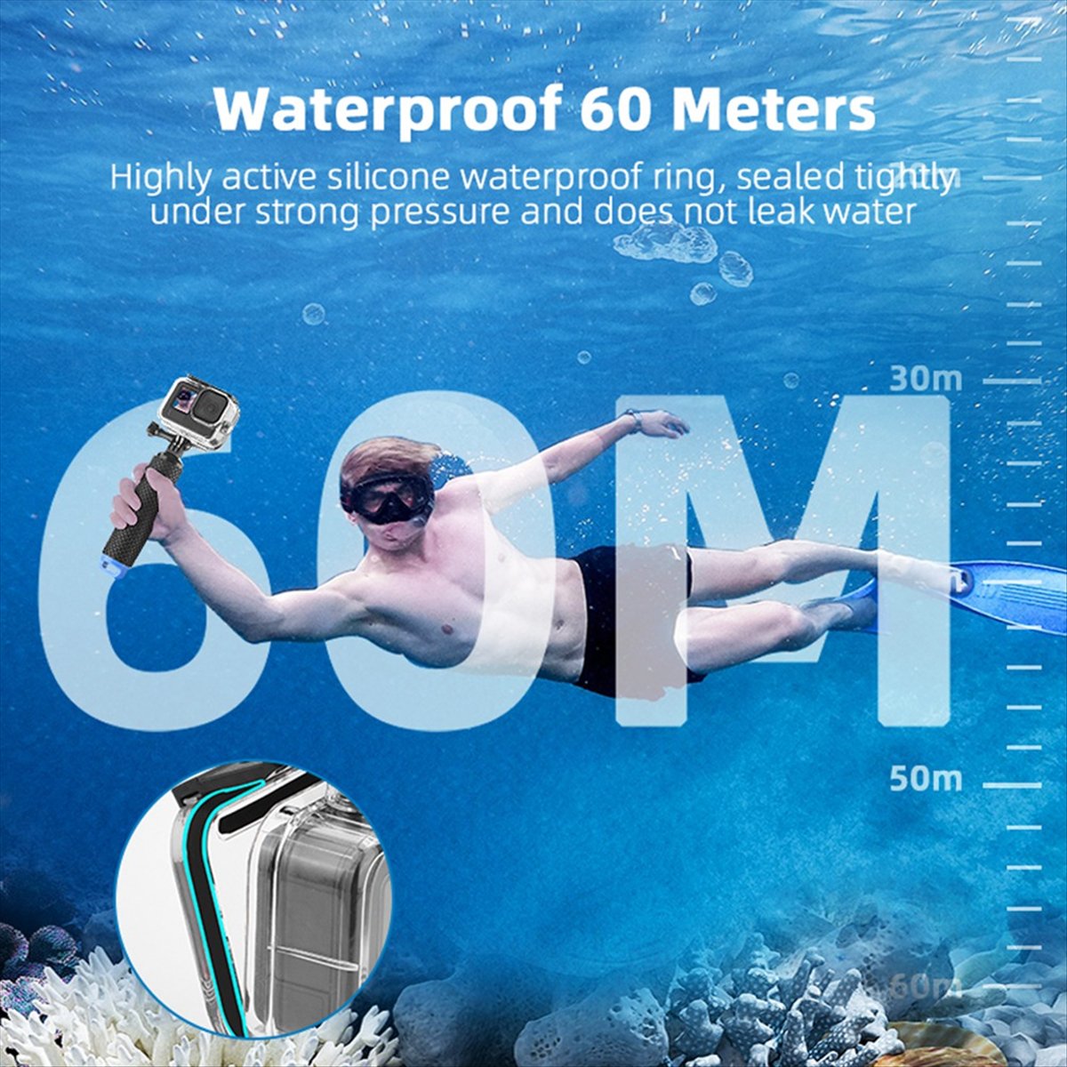 حافظة مقاومة للماء M05K 60M لك - مراجعة Underwater Camera وسعره