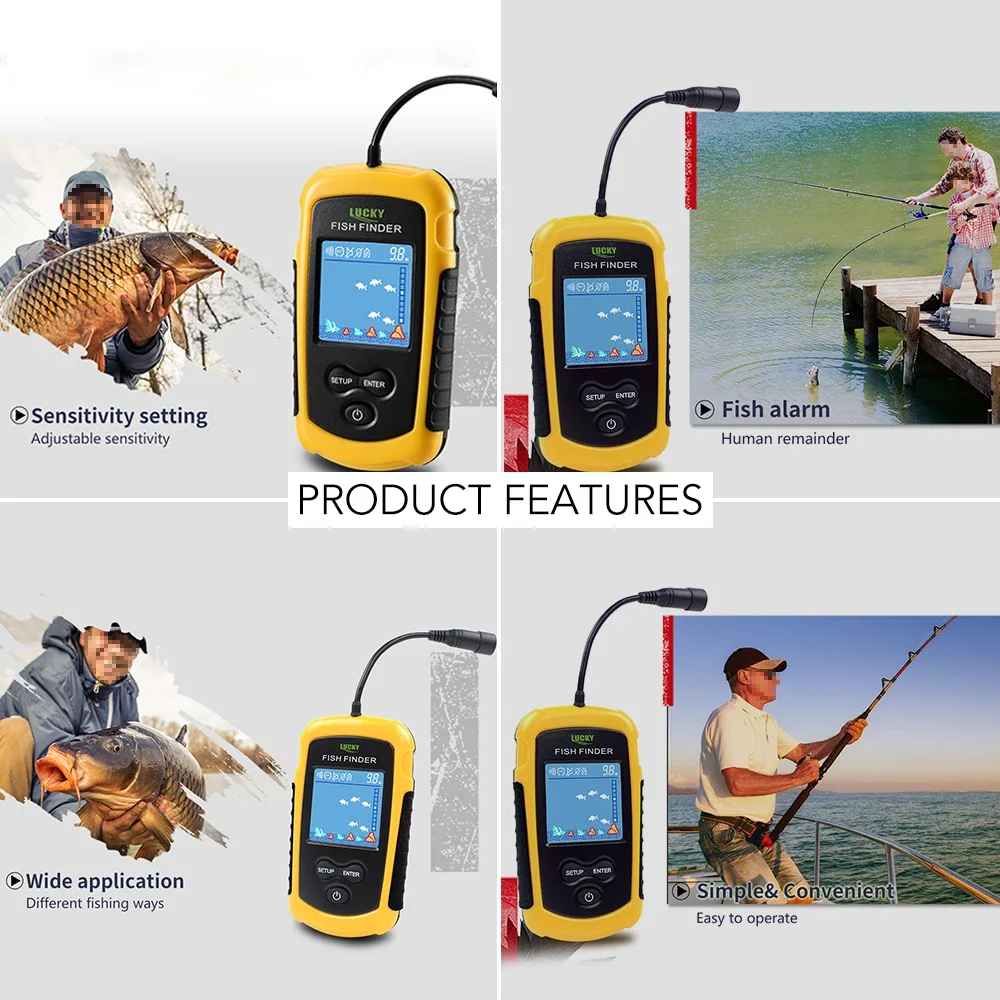 محظوظ LCD شاشة ملونة المحمولة  - مراجعة Fish Finder Portable وسعره