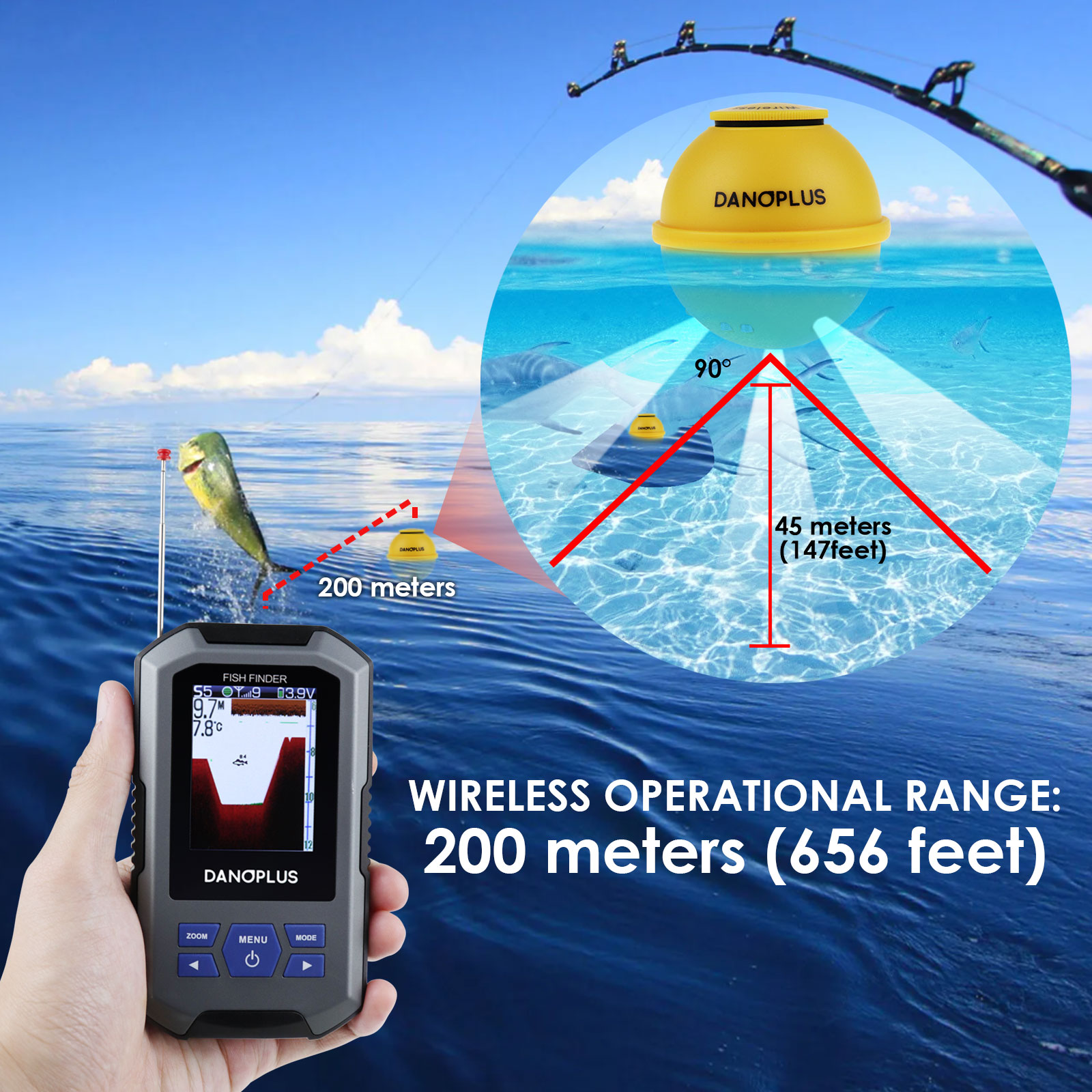 جهاز استشعار السونار اللاسلكي  - مراجعة Fish Finder وسعره
