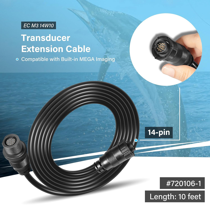 كابل تمديد للمحول 10 أقدام 14  - مراجعة Fish Finder Transducer وسعره