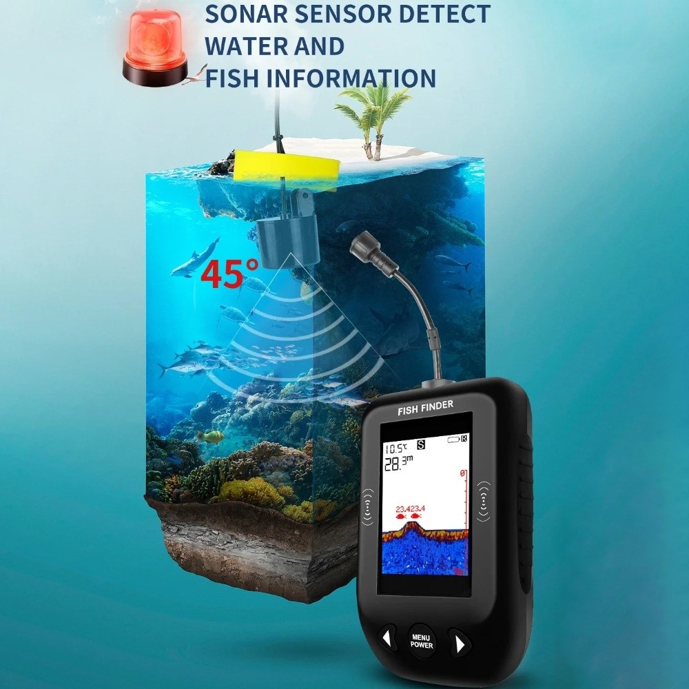 أجهزة كشف الأسماك XF03 بزاوية  - مراجعة Fish Finder Portable وسعره