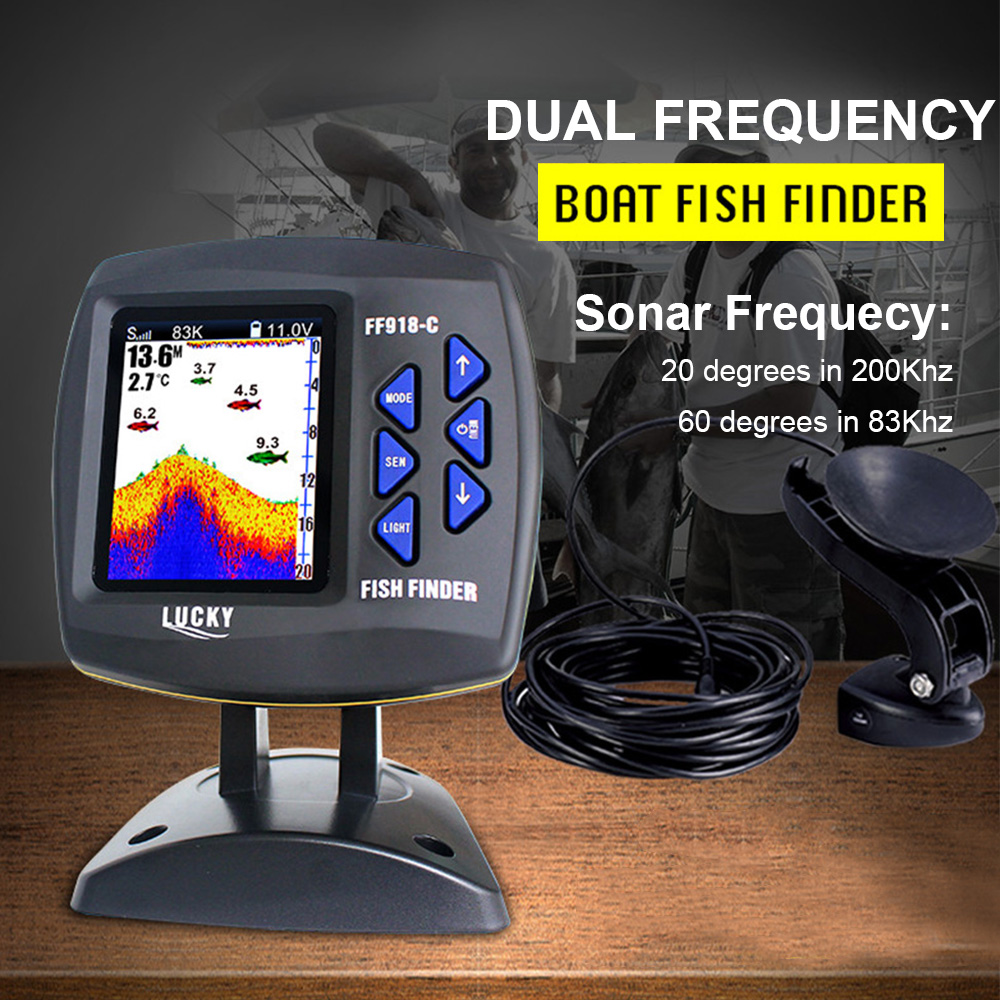 مكتشف سمك سلكي ثنائي التردد ،  - مراجعة Fish Finder Cable وسعره
